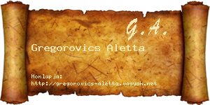 Gregorovics Aletta névjegykártya