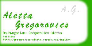 aletta gregorovics business card